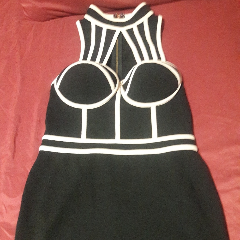 PAPAYA Dress Black with beige design